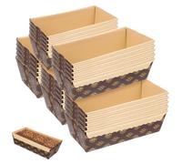 ULTECHNOVO 25 Pièces Moules à Papier Rectangulaires Caissettes Cake Antiadhésives Résistantes Chaleur Moules Carton Four pour Cakes Barquettes Jetables pour Cuisson et Rangement