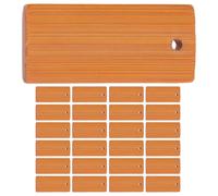 ULTECHNOVO 25 Pièces Pendentifs Vierges en Bambou pour Porte-clés, Surface Blanche à Graver et Peindre, Forme Rectangulaire Simple, pour Fabrication de Bijoux et Décoration