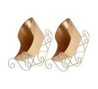 ULTECHNOVO 2Pcs Décoration De Traîneau Traîneau Décoration De Fête Plat À Bonbons Traîneau De Noël Statue Décorative De Noël Mini Traîneau du Père Noël Traîneau en Métal Traîneau du Père