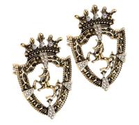 ULTECHNOVO 2pcs Épingles à Couronne Vintage en Alliage de Zinc Strass, Broches Rétro Élégantes pour Costumes D'hommes, Accessoires Polyvalents pour Mariages et Soirées D'affaires