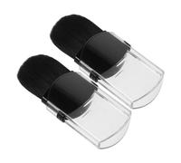 ULTECHNOVO 2pcs Mini Pinceaux de Maquillage Rétractables Plats en Acrylique avec Fibres Douces Ergonomiques Application Précise, Portables Voyages