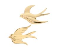 ULTECHNOVO 2pièces Décoration Murale Doré Hirondelles Volantes Design Vintage Symboles De Prospérité Et Harmonie Pour Salon Et Jardin