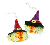 ULTECHNOVO 2pièces Lanterne Citrouille Halloween Suspendue Décor Intérieur Extérieur Pour Fête Automne Lot De Lampes
