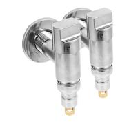 ULTECHNOVO 2pièces Robinet Arrêt Angle Pour Machine à Laver Acier Inoxydable Accessoire De Buanderie Lot