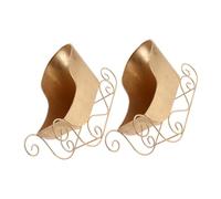 ULTECHNOVO 2pièces Traîneau De Noël Métal Doré Boîte à Bonbons Décorative De Table Lot de Traîneaux De Noël pour Décoration Festive