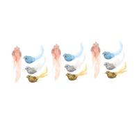 ULTECHNOVO 3 Ensembles Simulation D'Oiseau Ornement Oiseaux Décorations De Jardin Oiseau Réaliste Amovible Oiseaux Animaux Oiseau Jardin Statue Cardinal Ornements De Noël 4 pièces * 3