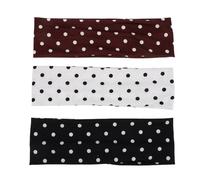 ULTECHNOVO 3 Pièces Bandeau Cheveux Femme à Pois Vintage Noir, Large et Élastique en Polyester, Gestion Facile des Cheveux pour Activités Sportives et Extérieures