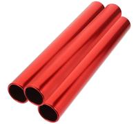 ULTECHNOVO 3 Pièces Bâton de Relais en Alliage D’Aluminium 3,8cm | Surface Lisse, Bords Arrondis, Couleur Rouge Visible, Usage Scolaire et Athlétisme, Passage Sûr