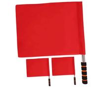 ULTECHNOVO 3 pièces Drapeaux Arbitre Rouges Acier Inoxydable Signalisation Course Sport Compétition Main pour Arbitres Assistant