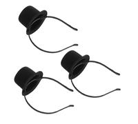 ULTECHNOVO 3 Pièces Mini Top Hat Headband Set Lightweight Vintage Victorian Wedding Hat Accessory For Theme Party Halloween Christmas Carnival Celebrations