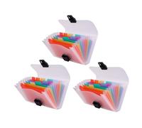 ULTECHNOVO 3 pièces Organisateur de Reçus avec Compartiments Trieur Accordéon Portable pour Documents Professionnels Pochette de Rangement Plastique pour Bureau