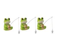 ULTECHNOVO 3 Pièces Ornement de pêche Grenouille Mignon décoration de Maison de Figurine de Grenouille modèle d'animal d'aquarium Miniature Fournitures de Bureau résine