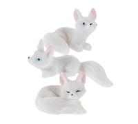 ULTECHNOVO 3 Pièces Ornement Petit Renard Miniatures De Jardin De Fées Home Garden Fox Statue Figurines De Paysage De Mousse Décor De Paysage De Mousse Mini Figurines Fox Blanche Résine