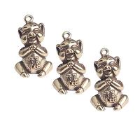 ULTECHNOVO 3 pièces Ornements Cochon Vintage Laiton Lot de Pendentifs Miniatures Décoratifs pour Porte-clés et Bureau Idée Cadeau Fête des Pères Décoration Maison Rétro