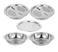 ULTECHNOVO 3 pièces Passoire Acier Inoxydable Multifonction avec Bol Lavage et Râpe Cuisine Bassin Filtre Drainage Empilable pour Légumes Fruits Riz Accessoire Pratique et Métal