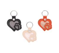 ULTECHNOVO 3 Pièces Porte-clés Cœur Commémoratif, Métal PU | Forme Cœur et Patte, Usage Quotidien, Charme Décoratif, pour Propriétaires de Chiens et Amoureux des Animaux