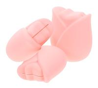 ULTECHNOVO 3 pièces Protections Pinceaux Maquillage Silicone Rose Housses Souples Anti-poussière et Étanches Organiseur Compact pour Voyage et Usage Professionnel