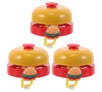 ULTECHNOVO 3 Pièces Sonnette de Vélo Garçon et Filles Cartoon Hamburger | Alliage D'aluminium, Son Clair et Puissant, pour Vtt et Trottinettes, Installation DIY en Quartier