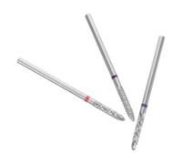 ULTECHNOVO 3 Pièces Tête de Ponçage Conique des Éclats Bavures en Acier Inoxydable Opération Précise pour Manucure et Pédicure Compatible Machines Électriques et Pneumatiques