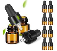 ULTECHNOVO 30 pièces Flacons Échantillons Ambrés avec Pipette Bouchon Noir Flacons Verre Rechargeables pour Huiles Essentielles Cosmétiques et Aromathérapie Bouteilles Transparentes Étanches