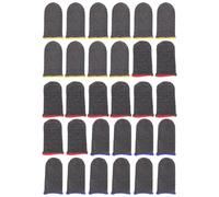 ULTECHNOVO 30 Pièces Manchons pour Doigts de Jeu en Fibre D'argenté, Design Fin et Plié, Antidérapants et Lavables, Couverture de Doigt pour Gaming Protection Confortable Couleur Aléatoire