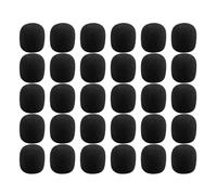 ULTECHNOVO 30 Pièces Mousse de Microphone Noir pour Casque et Micro Cravate, Bonnette Anti-vent en Écume Bruit, Installation Facile pour Salles de Conférence