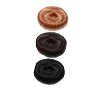 ULTECHNOVO 3pièces Extensions de Cheveux Queue de Cheval Chignons Élastiques pour Chignons Accessoires pour Cheveux Forme de Donut Postiches Forme de Donut