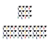 ULTECHNOVO 4 Ensembles Mini Chapeau De Docteur Chapeau d'anniversaire Casquette De Remise De Diplôme Mini Chapeaux De Remise De Diplôme pour Capsules De Bouteilles Fête 12 pièces * 4