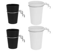 ULTECHNOVO 4 Ensembles Organisateur de Seau à Panneau Perforé en Plastique et Fer, Support de Tasse Ajustable pour Rangement Vertical la Maison Garage, Installation Facile et Gain de Place