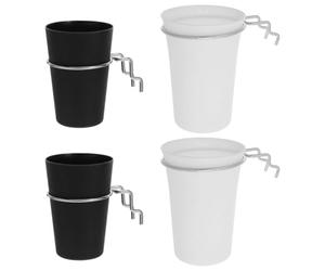 ULTECHNOVO 4 Ensembles Organisateur de Seau à Panneau Perforé en Plastique et Fer, Support de Tasse Ajustable pour Rangement Vertical la Maison Garage, Installation Facile et Gain de Place