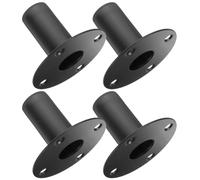 ULTECHNOVO 4 Pièces Adaptateur pour Support D’Enceinte 107x80 MM | Base Métallique Noire, Installation Rapide, Réduit les Vibrations, pour Scène, Dj et Matériel Audio