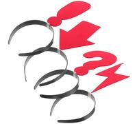 ULTECHNOVO 4 pièces Bandeau Cheveux Femme Symbole Drôle Flèche Point Exclamation Question Flash Accessoires Festifs Léger et Confortable pour Anniversaires Mariages et Photos de Fête