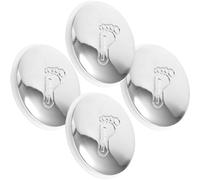 ULTECHNOVO 4 Pièces Bouchon de Vidange en Silicone pour Bassin et Lavabo, Résistant la Fissure, Couleur Argenté, Matériau Cuivre Silicone, Accessoire Salle de Bain Pratique