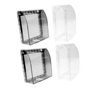 ULTECHNOVO 4 pièces Cache Prise Étanche Plastique Épais Protège Interrupteurs et Prises Murales Résistant à Eau pour Intérieur et Extérieur Transparent et Noir