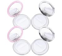 ULTECHNOVO 4 Pièces Coffret Maquillage Poudre Compacte 5g Portable avec Compartiment et Houppette, Matériau Pp et Miroir, pour Voyage et Activités en Extérieur