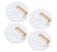 ULTECHNOVO 4 pièces Crochets Adhésifs Muraux Décoratifs Crochets Lourds Transparents Dorés Style pour Salle de Bain Chambre Entrée Support sans Perçage Accessoire Mural Pratique
