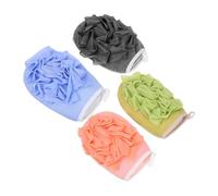 ULTECHNOVO 4 pièces Gommage Corps Double-face Éponges de Exfoliantes Pratiques pour Peau Douce et Massage Accessoires pour Hommes et Femmes Nettoyage Profond et Mousse Riche