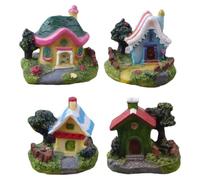 ULTECHNOVO 4 Pièces Maison Miniature en Résine, Forme pour Jardin et Cour | Ornement Créatif, Finition Soignée, Toucher Confortable, Ne Se Déforme Pas, Ne Se Décolore Pas, Style Style Aléatoire