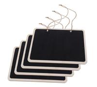 ULTECHNOVO 4 pièces Mini Ardoises Suspendues Rectangulaires Lot de Panneaux Mémo pour Mariage et Décoration avec Étiquette Table Craie Effaçable