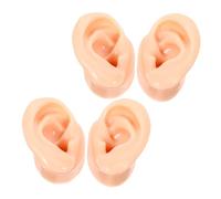ULTECHNOVO 4 Pièces Modèle Oreille Silicone Réaliste Moule Souple pour Pratique Piercing Display Bijoux et Formation Acupuncture Simulation Oreille Humaine Polyvalente