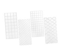 ULTECHNOVO 4 Pièces Moules à Gâteaux Plastique Transparent Moules à de Fondant Diy pour Pâtisserie Motifs Grille pour Décoration de Gâteaux Bonbons et