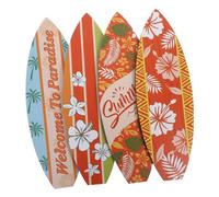 ULTECHNOVO 4 Pièces Panneau De Surf Décoration Murale De La Planche De Surf Décorations Suspendues Côtières Ornement De Bord De Mer Mini Planche De Surf Panneau De Bienvenue De La Ferme Bois