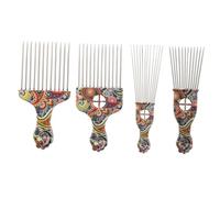 ULTECHNOVO 4 pièces Peigne Afro Inoxydable Dents Larges pour Démêler et Coiffer Cheveux Bouclés Accessoire Pratique pour Curls et Chignon Usage Quotidien Homme et Femme