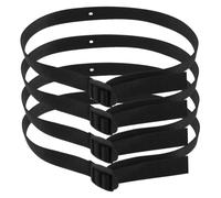 ULTECHNOVO 4 Pièces Sangles de Pied pour Rameur, Courroie de Remplacement pour Rameur, Nylon Noir, Réglables, Antidérapantes, Maintien Sécurisé, pour Pédales, Fitness et Exercices