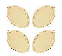 ULTECHNOVO 4 pièces Support Pendentif Ovale Métal Doré pour Création de Bijoux DIY Cadre Sécurisé pour Perles Accessoires pour Colliers Personnalisés