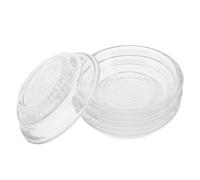 ULTECHNOVO 4 Pièces Transparent Garlic Grater Plates Manual Food Grinding Bowls For Condiments Soy Sauce And Dipping Sauces Portable Glass Masher For Home And Outdoor Use
