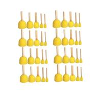 ULTECHNOVO 40 pièces Lot de Éponges Rondes Mousse pour Peinture Garçon Fille Pinceaux Graffiti DIY Légers avec Manche Bois Adaptés Aux Activités Manuelles et Créations Artistiques