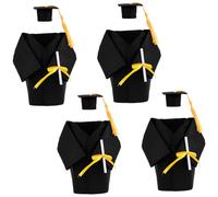 ULTECHNOVO 4ensembles Décoration De Vin Bouchon De Bouteille De Diplômé Bouchon De Bouteille De Remise De Diplôme Petits Chapeaux De Couvre- De Chapeau Capsule De De