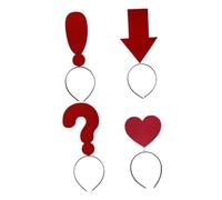 ULTECHNOVO 4Pièces Bandeaux Amusants Motifs Accessoires de Cheveux pour Comprenant un Point Interrogation Point Exclamation un Cœur