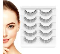 ULTECHNOVO 5 Paires de Faux Cils Courts Naturels 3d en Matériau Synthétique Effet Volume et Charme des Yeux, pour Mariage ou Usage Professionnel
